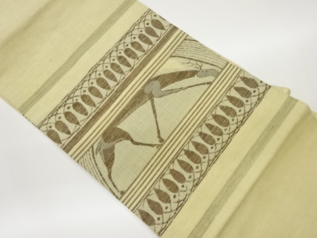 JAPANESE NAGOYA OBI / PULP CLOTH / TSUMUGI / WOVEN ABSTRACT